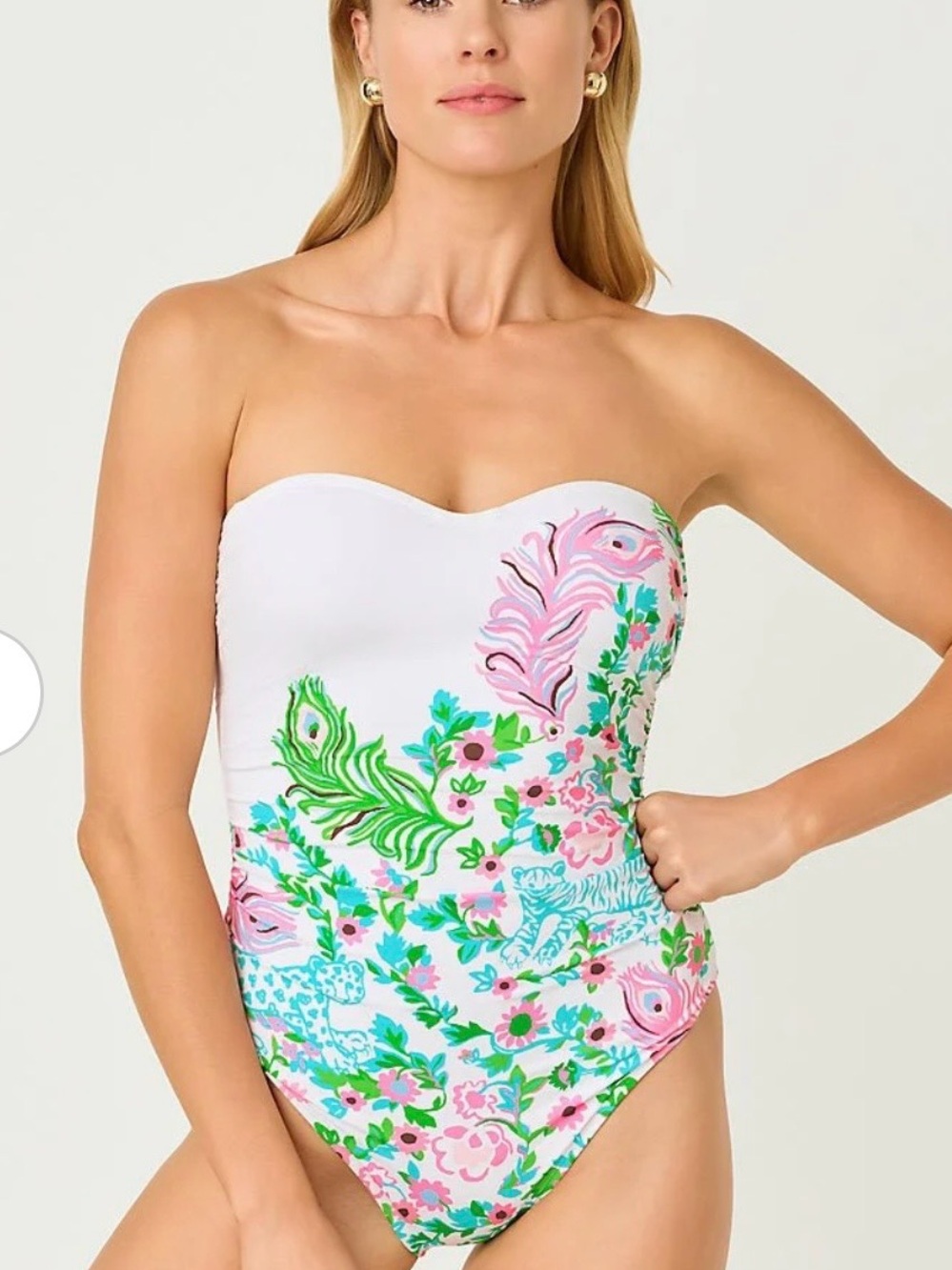 Lilly Pulitzer White Strapless One-Piece Ginnie Size 6